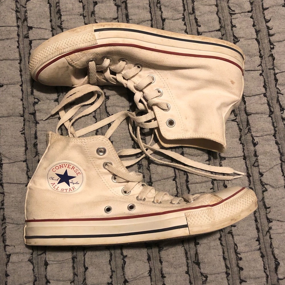 White Converse High Tops